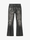 Coated Washed Heavyweight Bootcut Jeans