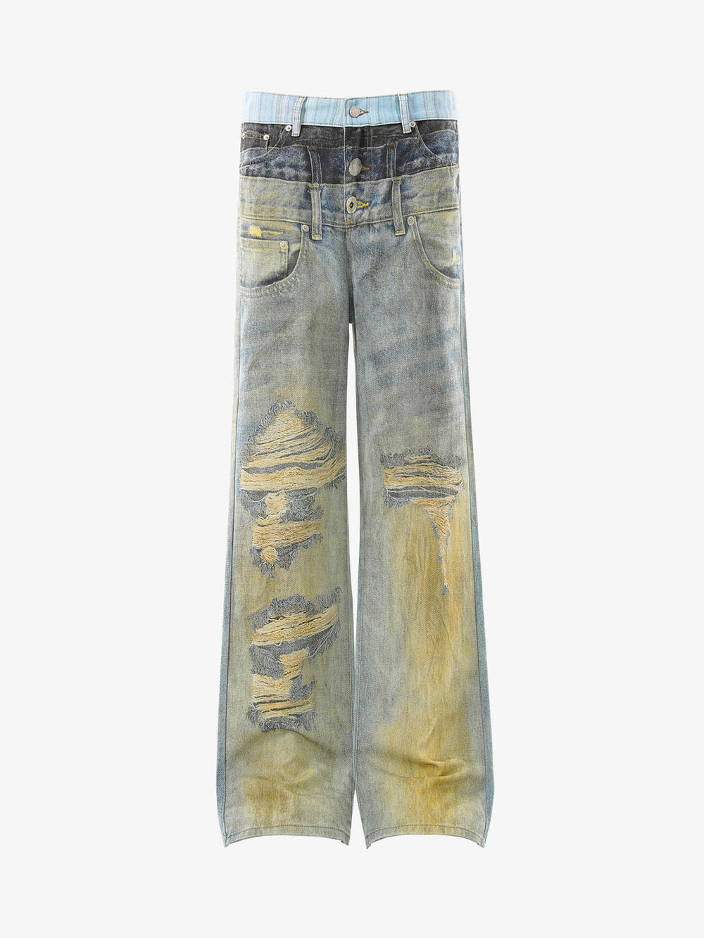 3D Illusion Layered Baggy Jeans 