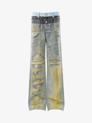 3D Illusion Layered Baggy Jeans 