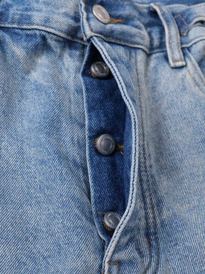 Retro-Jeans mit Rissen und weitem Bein