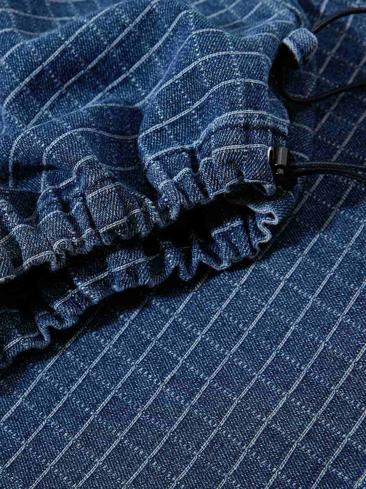 Hose aus Baumwoll-Leinen-Mischgewebe mit Karomuster und Kordelzug