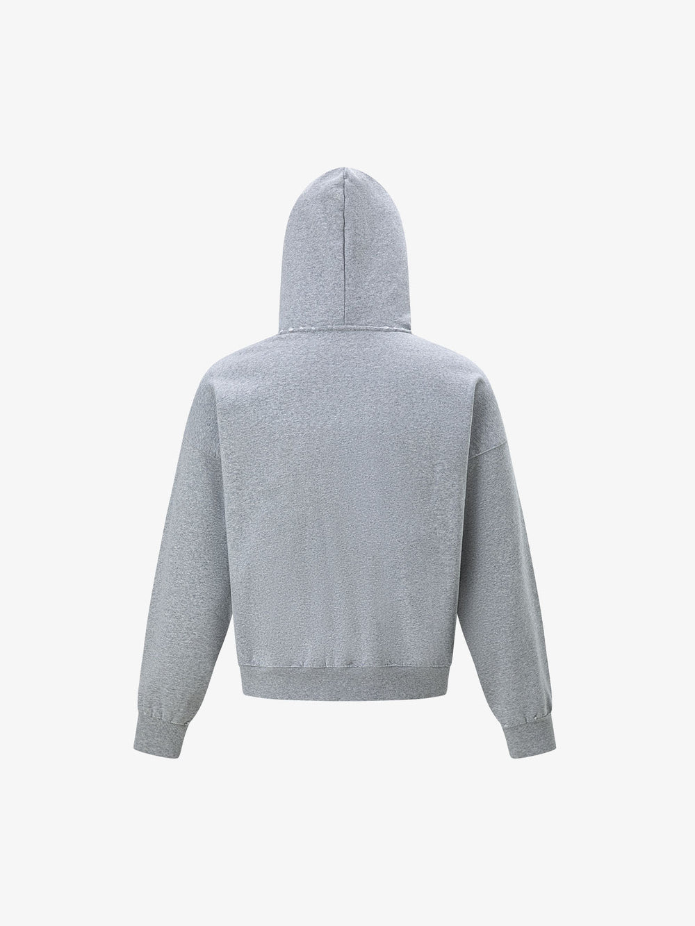 Distressed Badge Graphic Zip-Up Hoodie