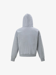 Distressed Badge Graphic Zip-Up Hoodie