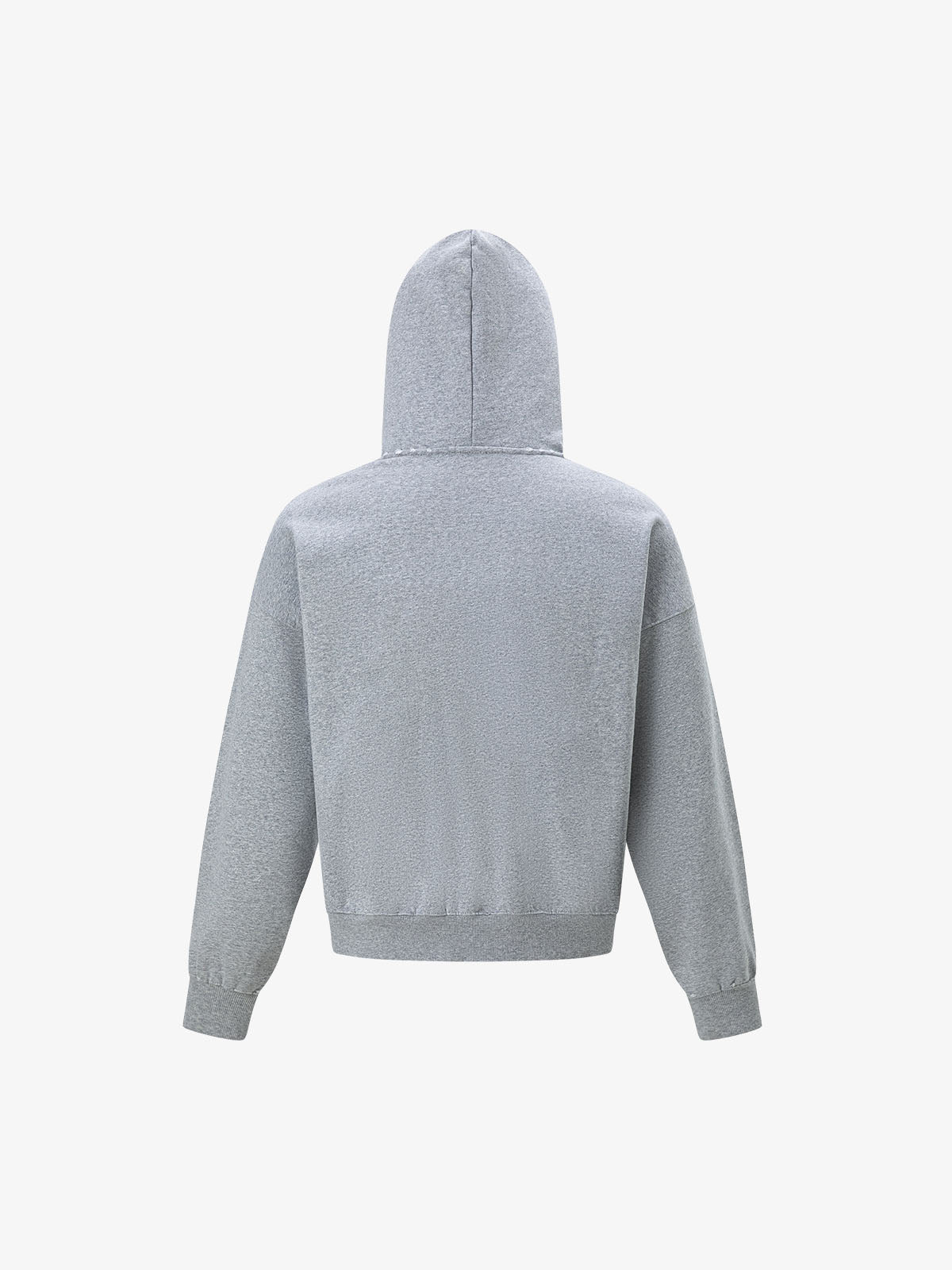 Distressed Badge Graphic Zip-Up Hoodie