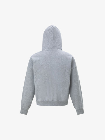 Distressed Badge Graphic Zip-Up Hoodie