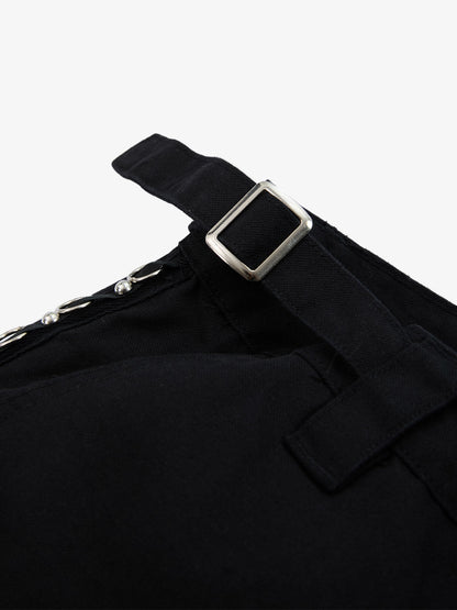 Supermade Retro Distressed Print Heavyweight Canvas Baggy Pants 