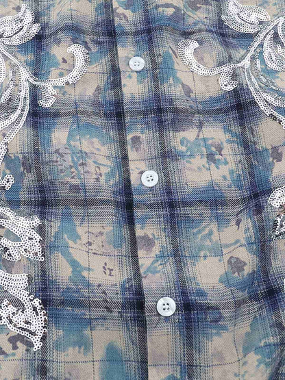 Plaid Graphic Short-sleeved Shirt