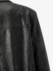 Cross Embroidered Color Block Cropped Biker Jacket