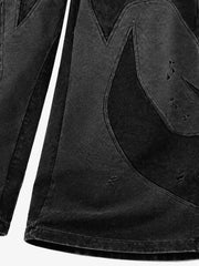 Washed Panel Detail Boxy Hoodie & Wide-Leg Sweatpants Set