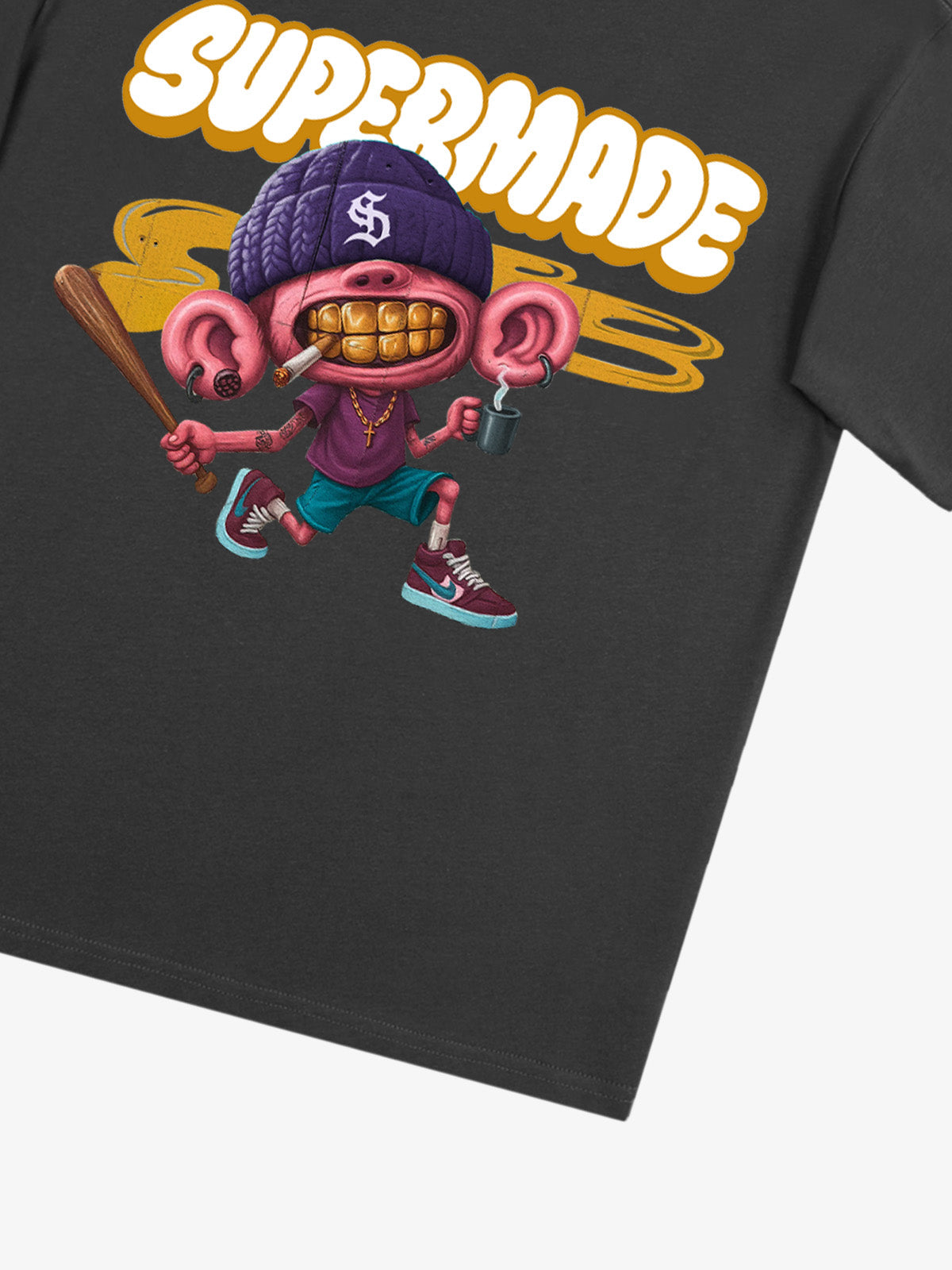 Thesupermade Cartoon Graffiti Baseball Cool Boy T-shirt 