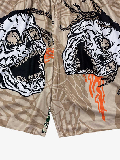 Skull Graphic Athletic Shorts 