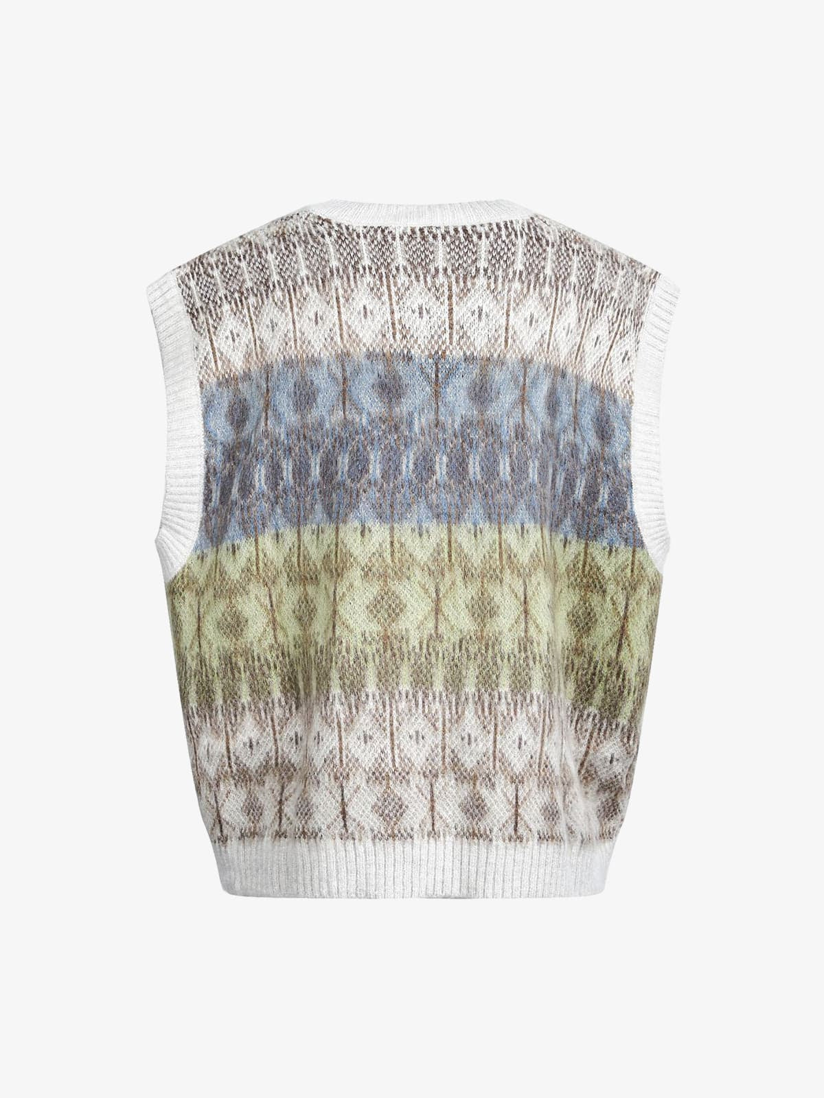 Colorful Knit Vest with Geometric Patterns for Women 