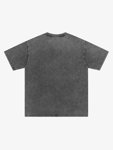 Horse Graphic Garment-Washed Distressed Tee