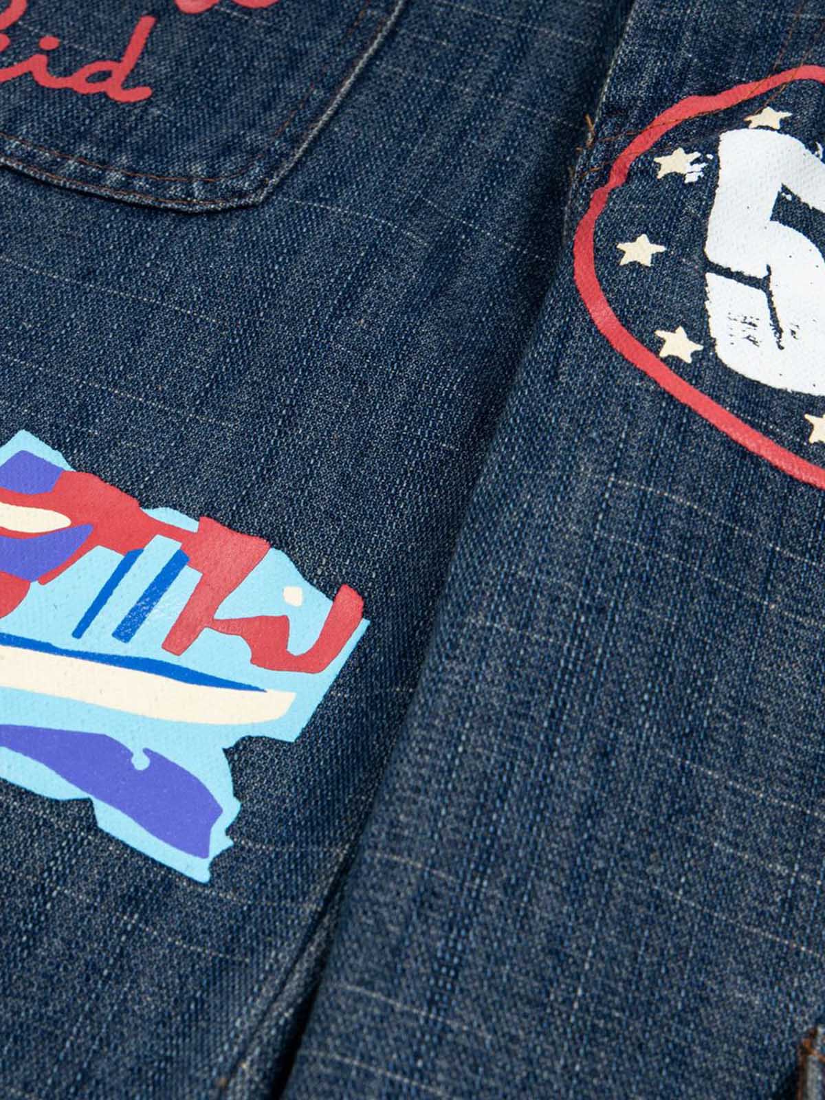 Letter Print Cargo Multi-pocket Jeans 