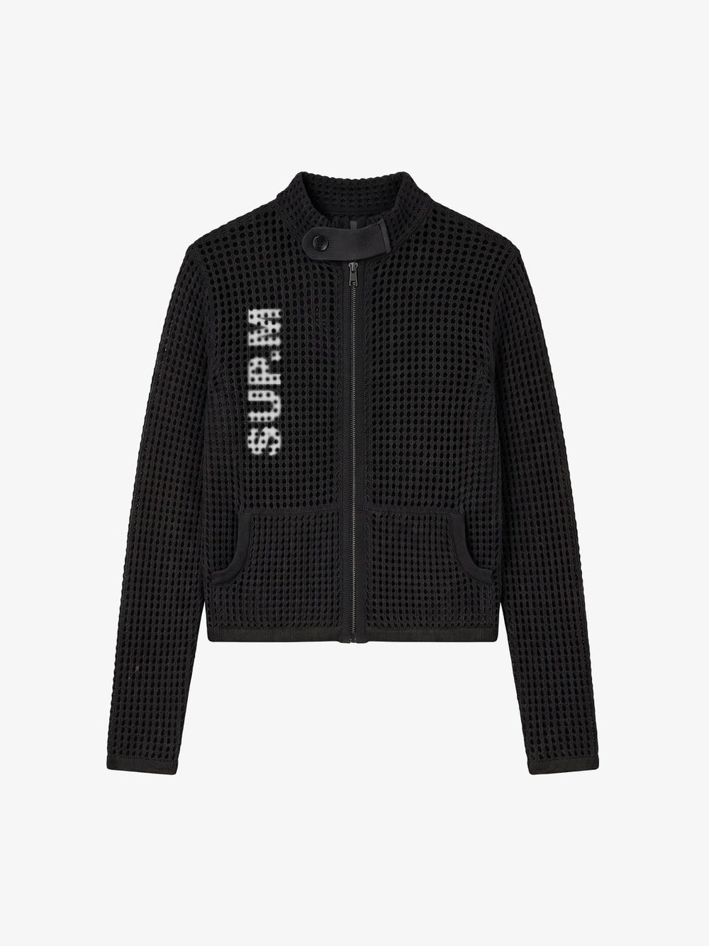 Graphic Mesh Knit Slim Jacket