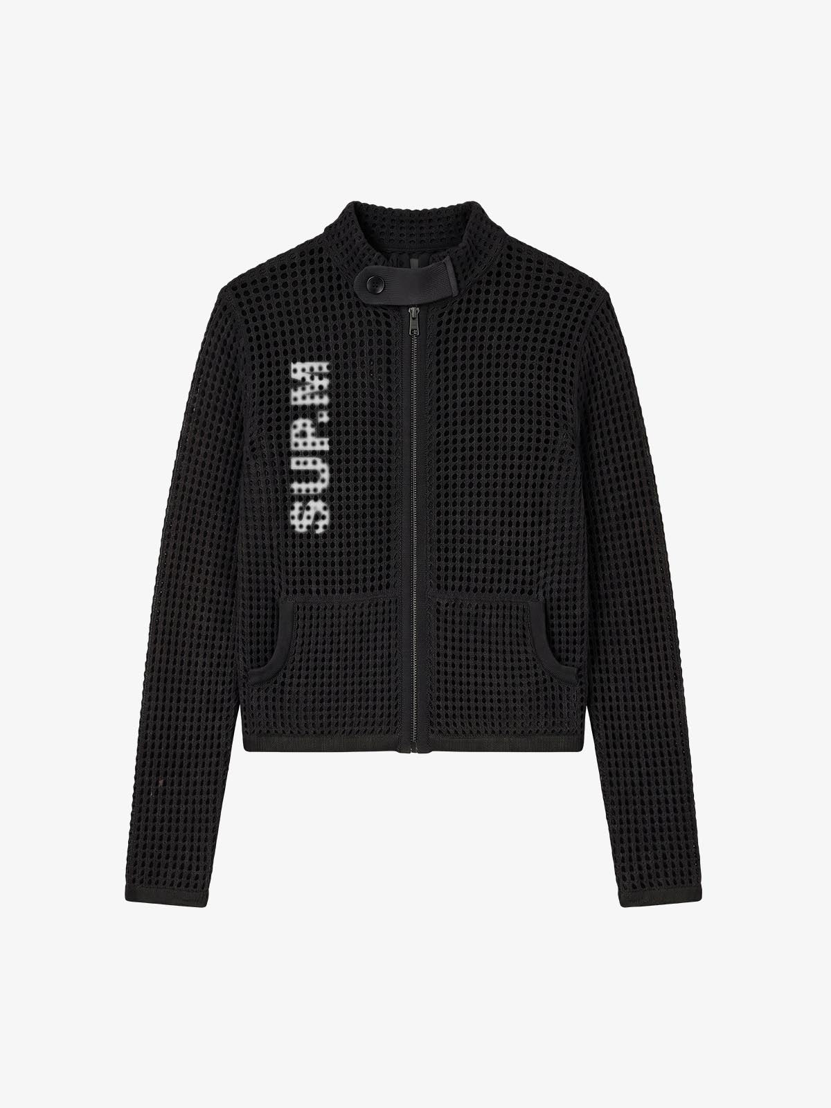 Graphic Mesh Knit Slim Jacket