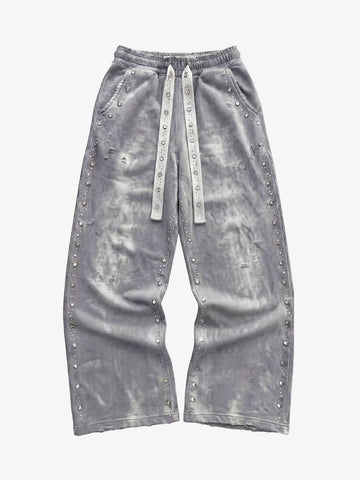 Distressed Rhinestone Sweatpants