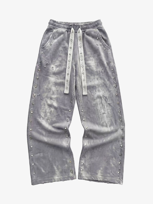 Distressed Rhinestone Sweatpants