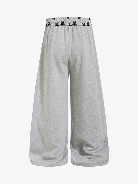 Star Print Pocket Baggy Sweatpants