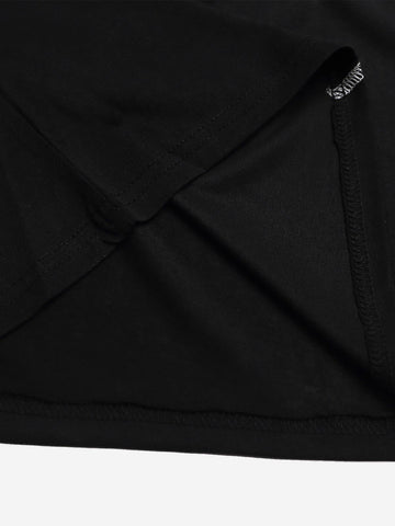Leopard-Panel Slogan Quick-Dry Long Sleeve Tee