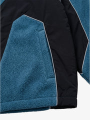 Chaqueta con capucha y cremallera, con paneles de sherpa en bloques de color