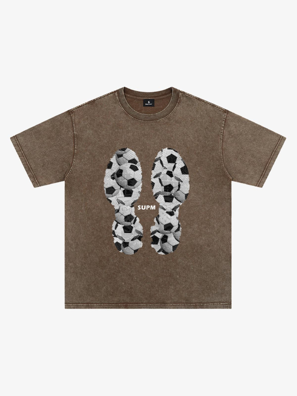 Soccer Ball Footprint Graphic T-Shirt 