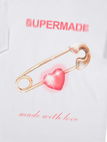 Thesupermade Street Paperclip Heart Hip Hop T-shirt 