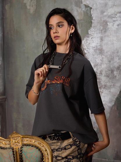 Supermade Rusty Metal Key Print T-Shirt 