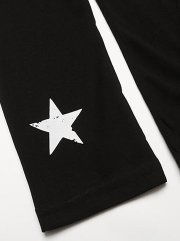 Star Graphic Hooded Long Sleeve Tee