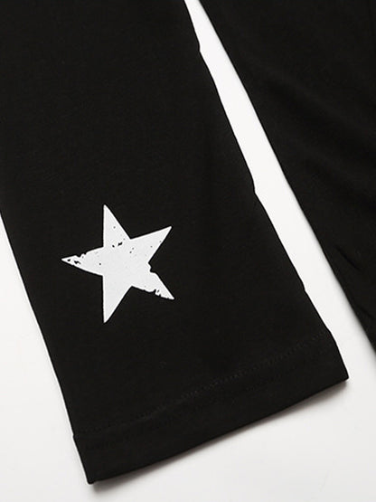 Star Graphic Hooded Long Sleeve Tee