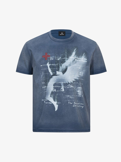 Angel Wings Graphic Tie-Dye Tee