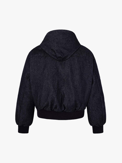 Denim Toggle Detail Bomber Jacket 