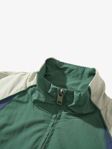 Color Block Full-Zip Nylon Windbreaker