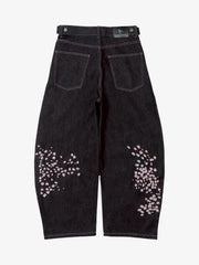 Camo Sakura Embroidered Baggy Jeans