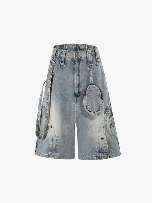 Multi-Hardware Baggy Denim Jorts 
