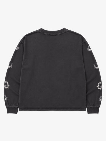 Revolver Graphic Distressed Long Sleeve Tee