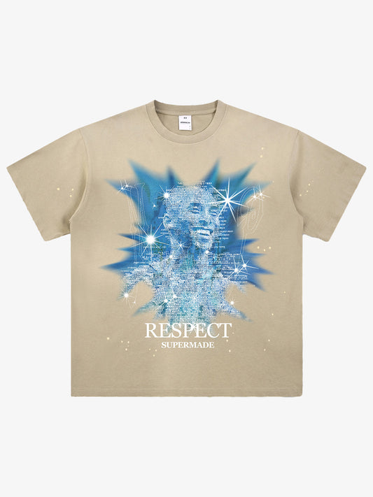 thesupermade-“Nostalgia-themed”dreamy starlight Kobe elements street retro ink Splatter Paint pattern T-shirt 