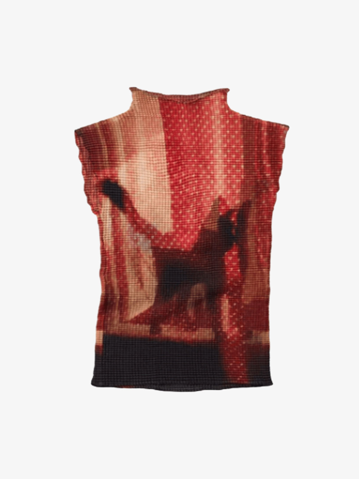 Graphic Waffle Stand-Collar Vests