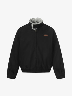 Stylish Winter Bomber Jacket with Faux Fur Collar - Perfect for Cold Weather 