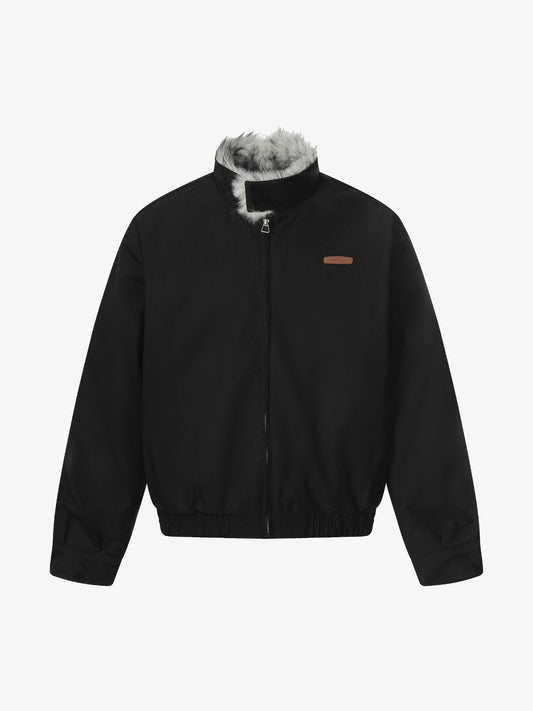 Stylish Winter Bomber Jacket with Faux Fur Collar - Perfect for Cold Weather 