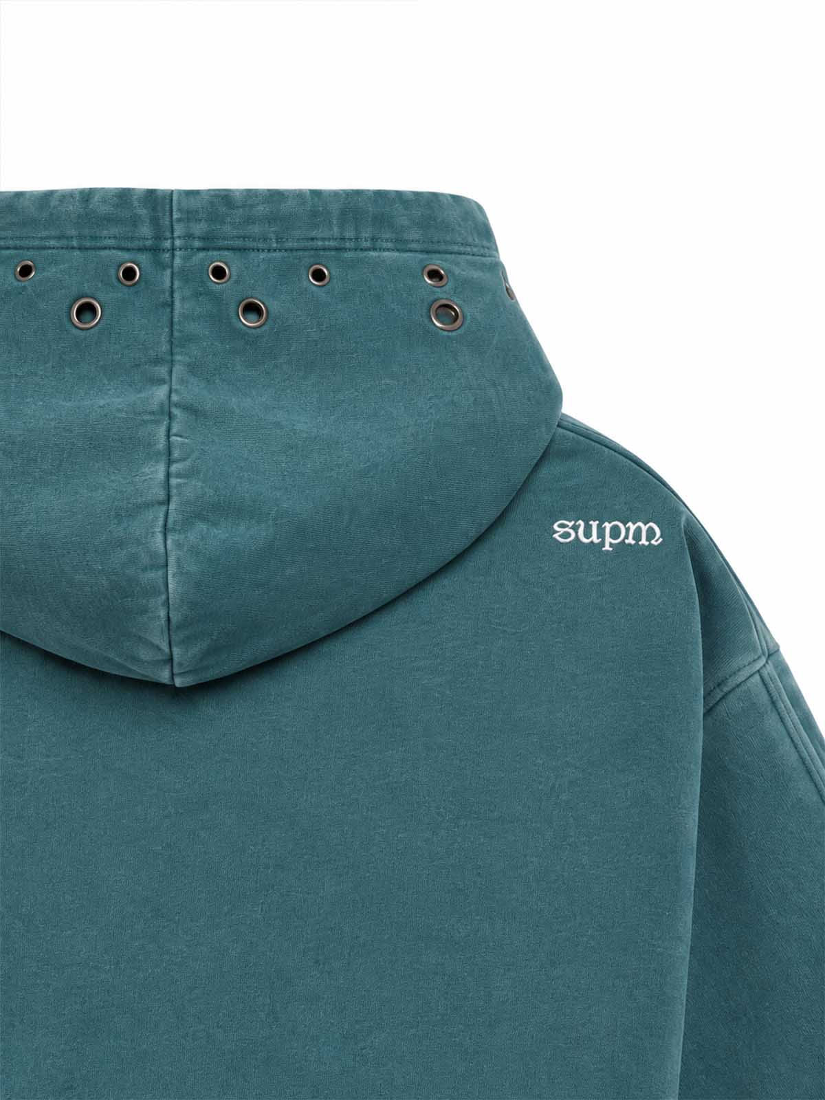 Vintage-Wash Heavyweight Denim Hoodie