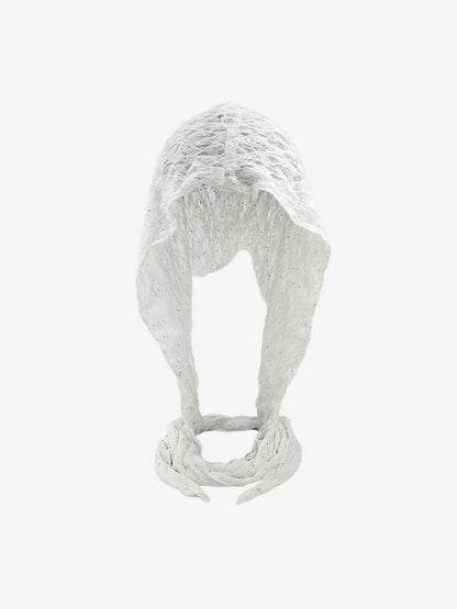 Elegant Lace Bonnet with Adjustable Ties for Versatile Styling 
