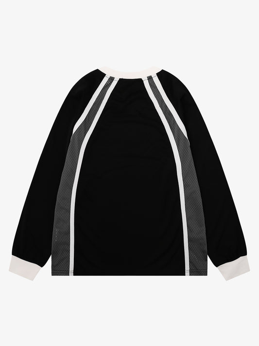 Sweatshirt mit Mesh-Patchwork-Design