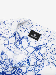 Mythological Graphic Camp Collar Boxy Shirt 