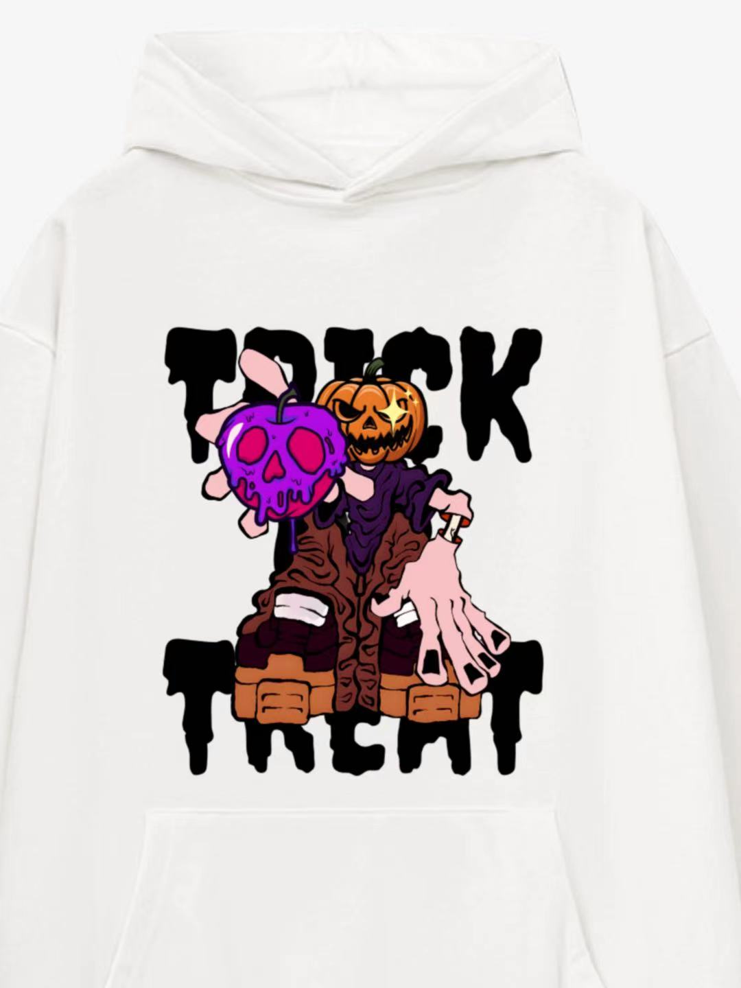 Spooky Halloween Trick-or-Treat Cotton Hoodie 