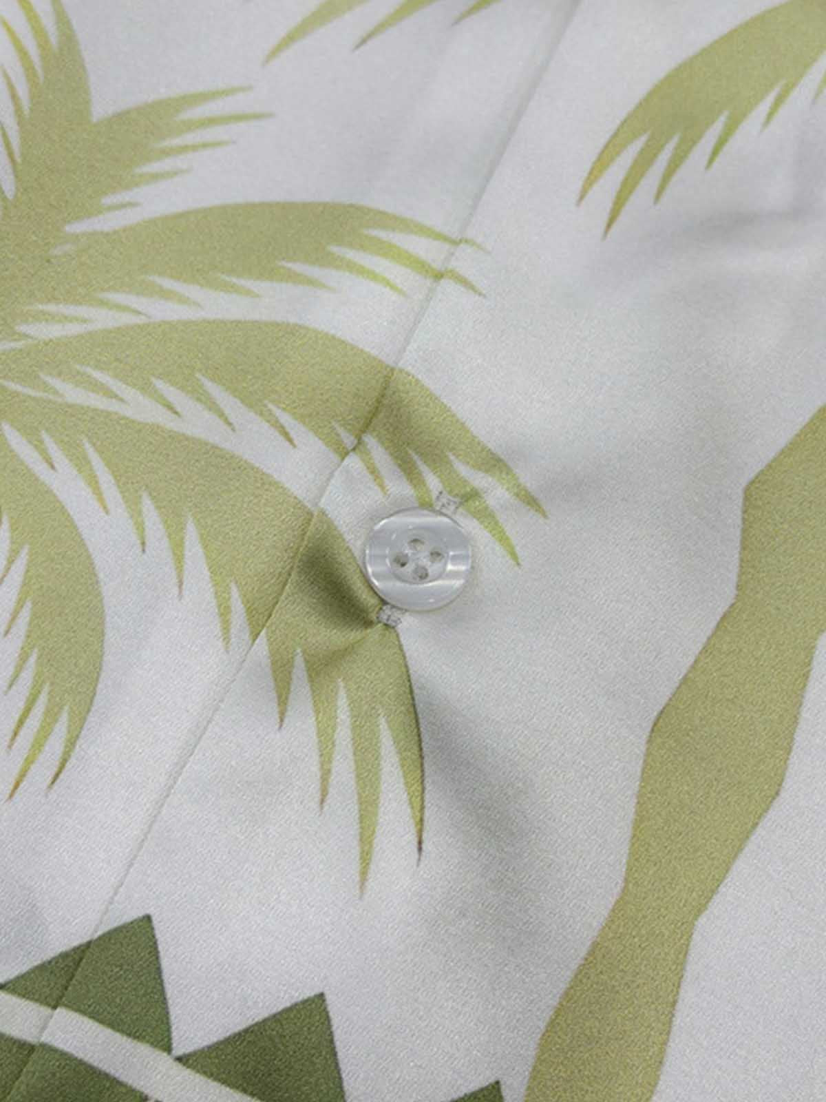 Tropical Elephant Palm Camp Collar Boxy Shirt 
