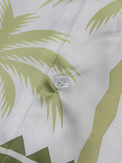 Tropical Elephant Palm Camp Collar Boxy Shirt 
