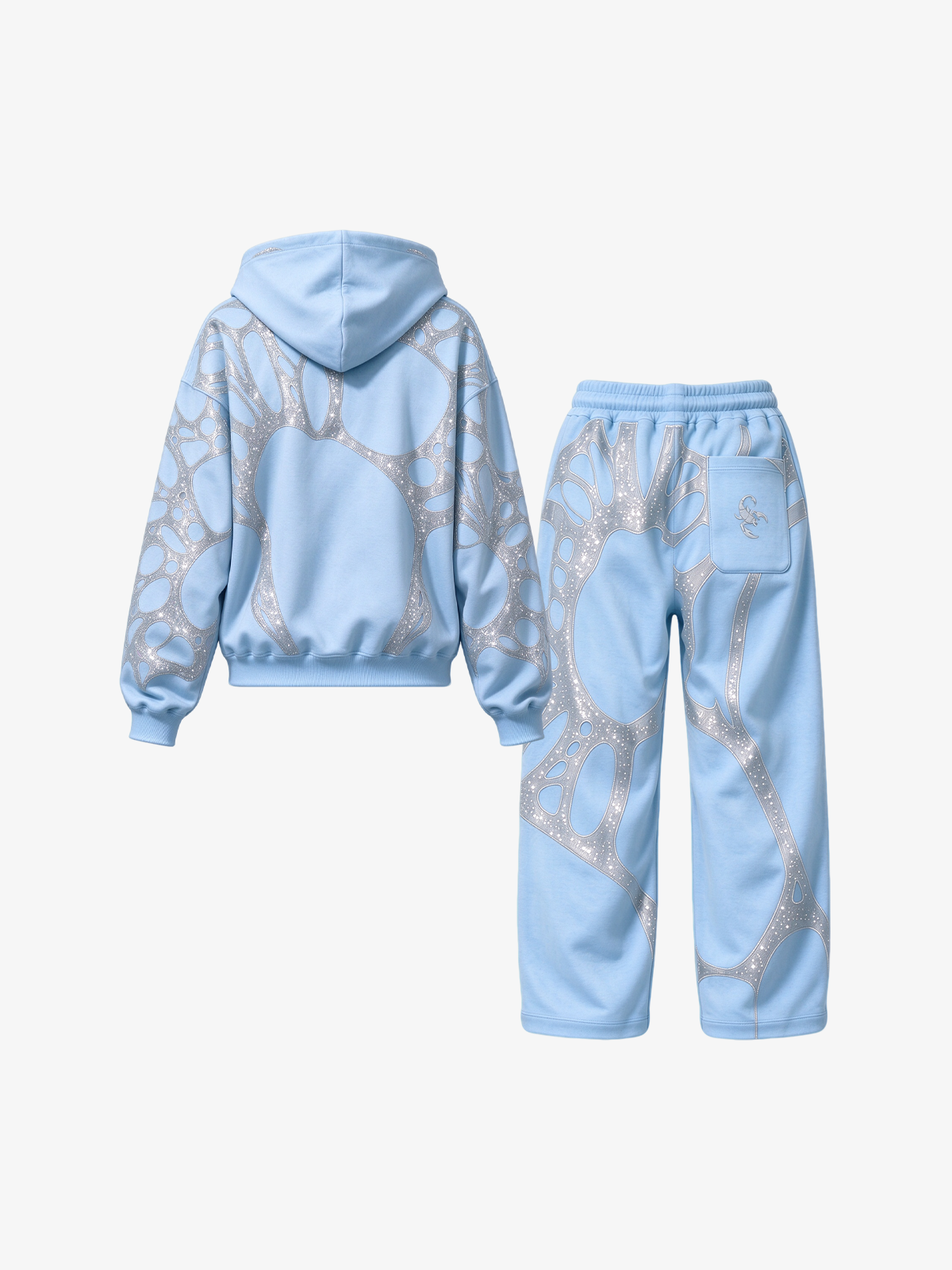 Spiderweb Graphic Full-Zip Hoodie & Sweatpants Set