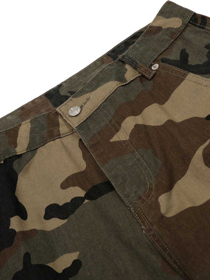 Camouflage Multi-Pocket Cargo Jorts 