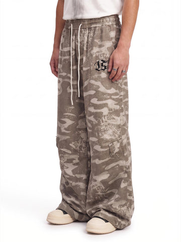 Vintage Camo Print Baggy Pants